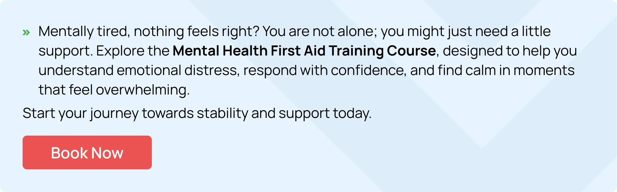 Hurak’s Banner Promoting Mental Health First Aid Training Course