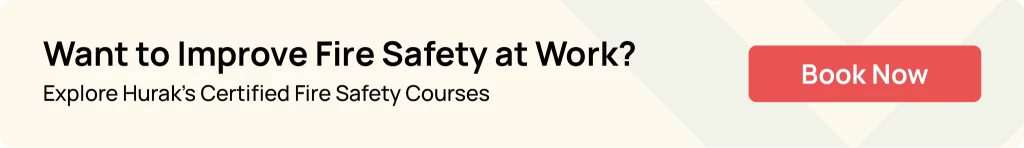 Hurak fire safety course CTA banner for flammable vs combustible substances