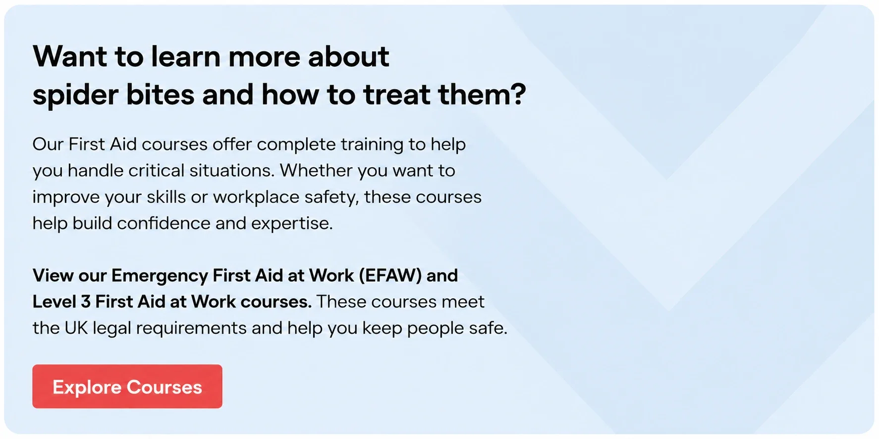First aid cta for Spider Bites