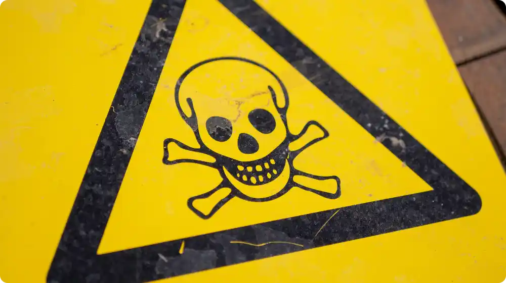 A yellow-coloured sign indicating hazardous risks is another way to assess potential threats and inform employers and employees of the associated risks.