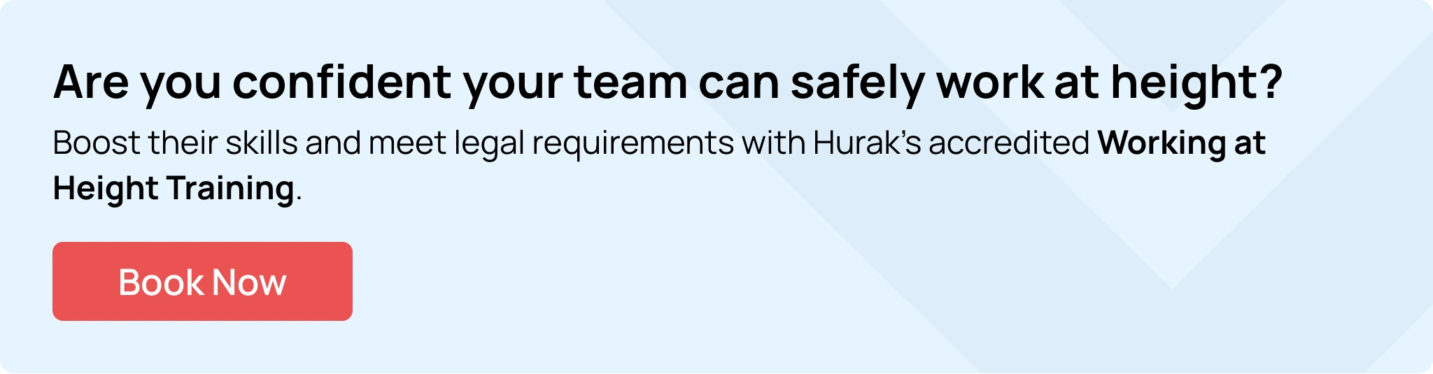 Hurak banner promoting working at height courses for compliance with UK Work at Height Regulations