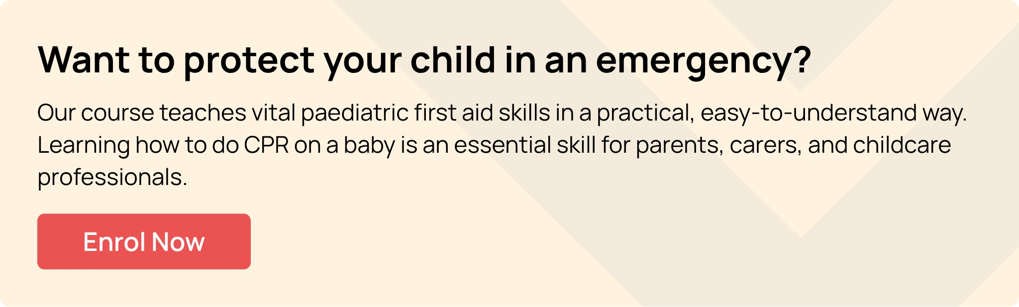 Hurak banner promoting paediatric first aid training course to learn step-by-step guide to perform CPR 