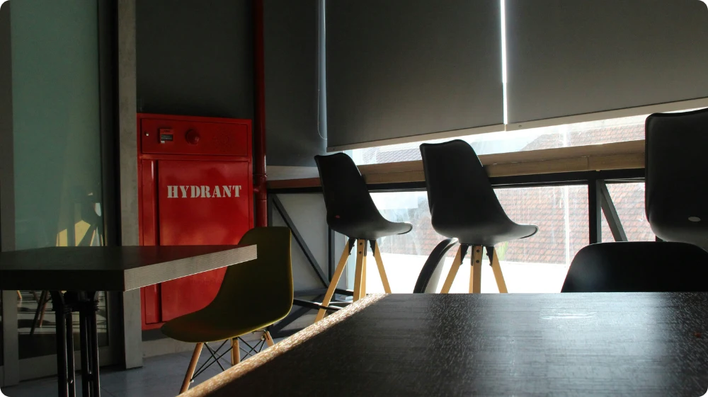 Safety measures, such as a fire hydrant installed at the workplace, make the employees feel safer during emergencies.