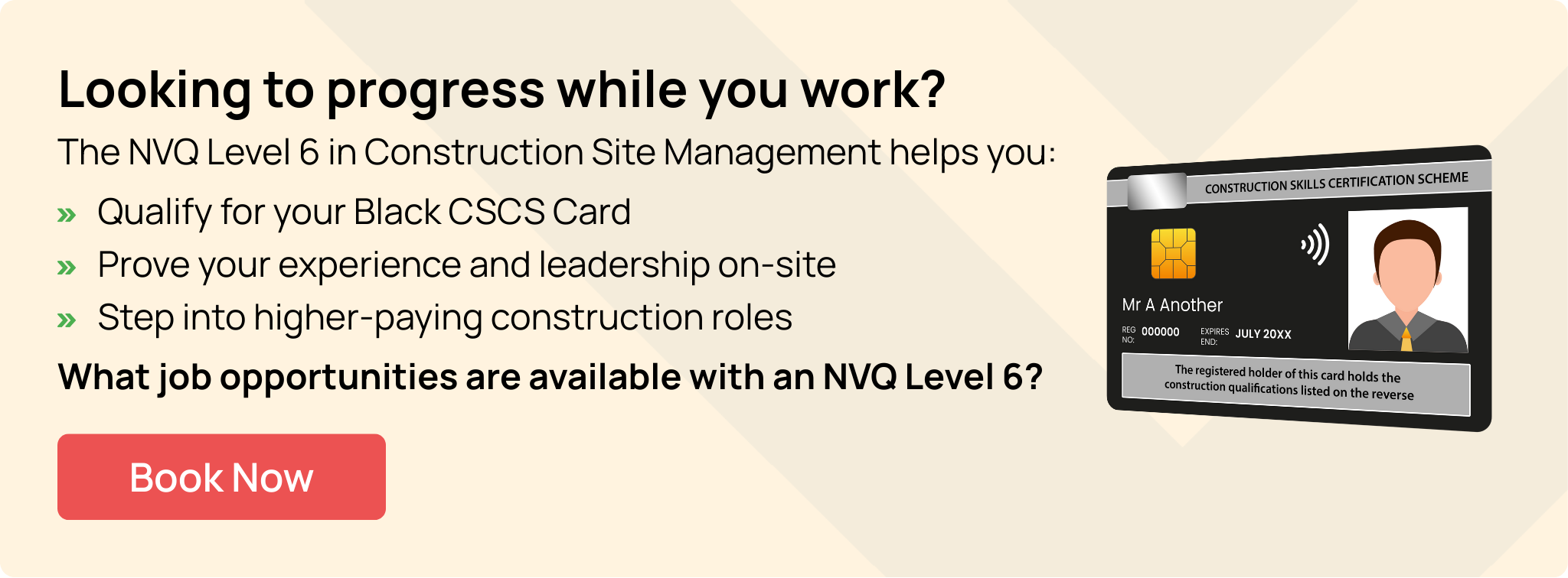 NVQ Level 6 Construction Site Management CTA – Progress your career and qualify for the Black CSCS Card