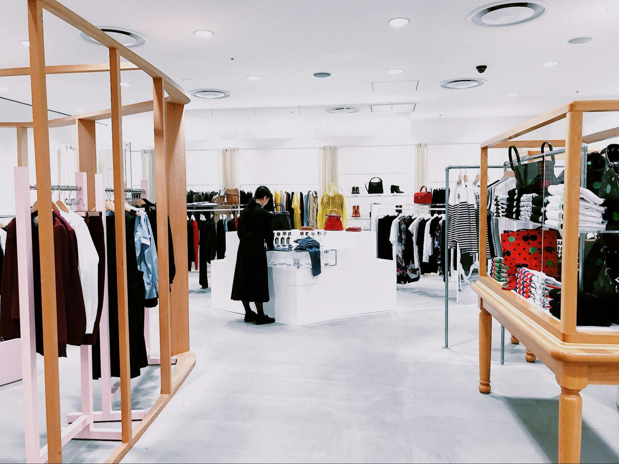 Interior of a UK clothing store – representing environments where retail security and strict shoplifting laws are critical