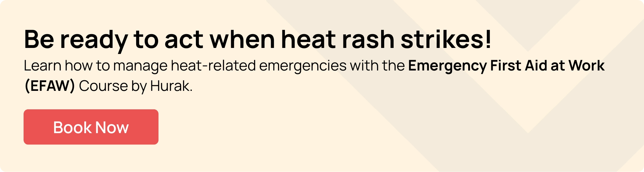 Heat rash first aid course banner by Hurak
