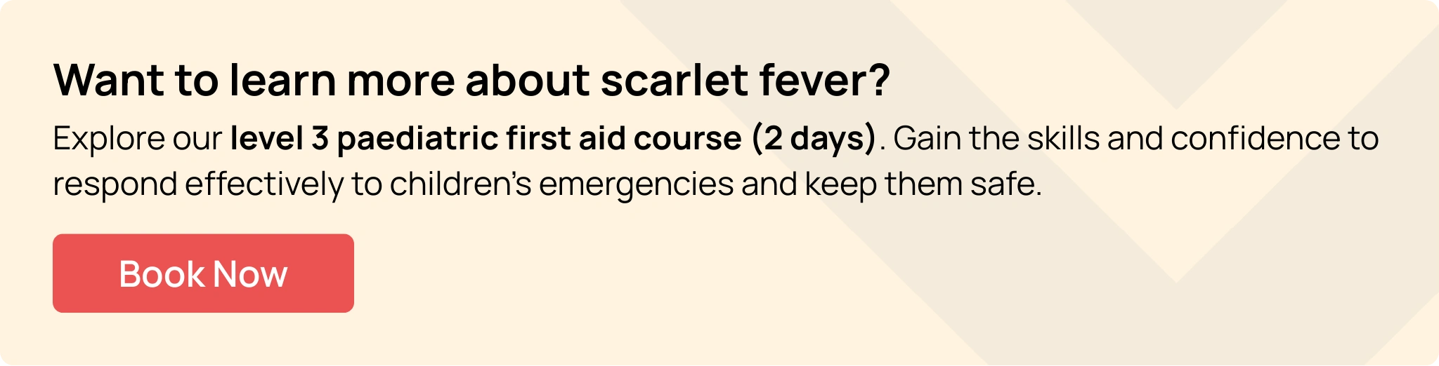 Hurak banner for promoting the paediatric first aid course to learn more about scarlet fever and other life-saving techniques