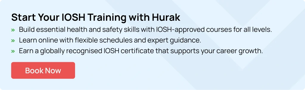 Hurak IOSH training banner encouraging users to start their course 
